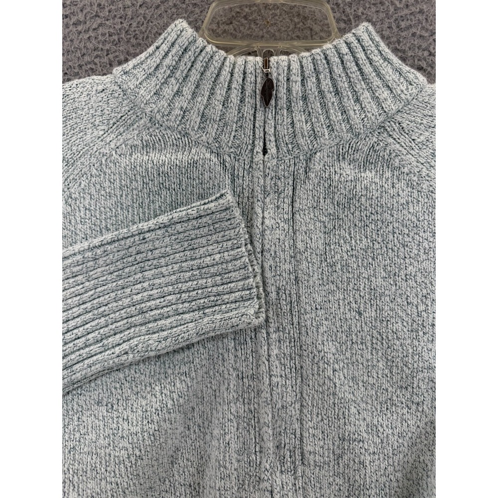 Eddie Bauer Women's Full Zip Ribbed Cardigan Sweater Heathered Grey Size XL
